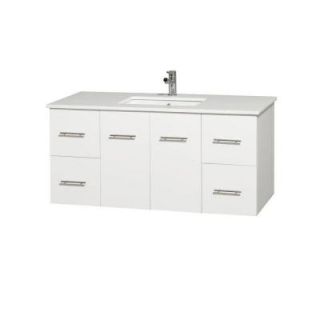 Wyndham Collection Centra 48 in. Vanity in White with Solid Surface Vanity Top in White and Undermount Sink WCVW00948SWHWSUNSMXX