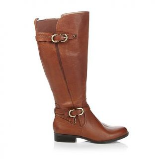 Naturalizer "Josey" Leather Buckled Riding Boot   Wide Shaft   7506189