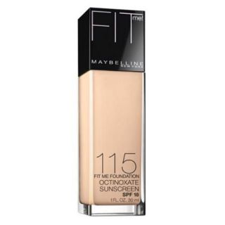 Maybelline New York Fit Me Foundation, Ivory [115], SPF 18, 1 oz (Pack of 3)