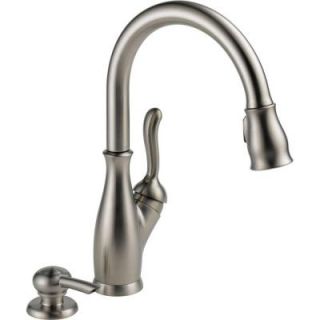 Delta Leland Single Handle Pull Down Sprayer Kitchen Faucet with Soap Dispenser in Stainless 19978 SSSD DST