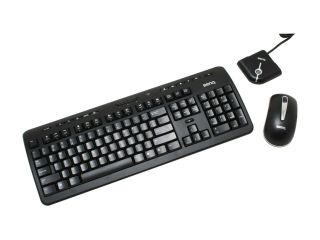 BenQ x805 Black 104 Normal Keys 12 Function Keys RF Wireless Ergonomic Keyboard & Mouse