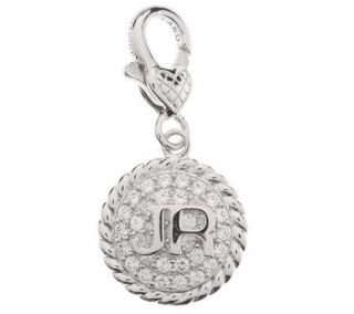 Judith Ripka Sterling 1.00 ct tw Diamonique Logo Charm —