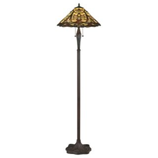 Lite 3 light Multicolor Tiffany Floor Lamp with Jewel toned Accents