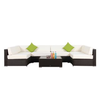 BroyerK 7 piece Outdoor Rattan Patio Furniture Set   17075283