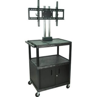 Luxor Mobile Cart with Cabinet, 2 Shelves, and WFST WPTV44C2E