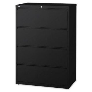 Lorell Lateral Files   36" X 18.6" X 52.5"   Steel   4 X File Drawer[s]   Letter, Legal, A4   Ball bearing Suspension, Leveling Glide, Label Holder, Interlocking   Black (LLR60553)