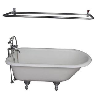 Barclay Products 5.6 ft. Cast Iron Roll Top Bathtub Kit in White with Polished Chrome Accessories TKCTR7H67 CP5