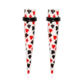Supreme Jewelry Playing Cards Taper Hearts, Diamonds, Spades, Clubs Tapers (Pair) 2G
