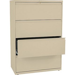 HON Brigade™ 800 Series Lateral File Cabinet, 36 Wide, 4 Drawer, Putty