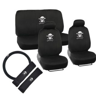 BDK Skull Head Design Car Seat Covers Full set (Universal Fit