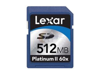 Lexar Platinum II 512MB Secure Digital (SD) Flash Card Model SD512 60 664