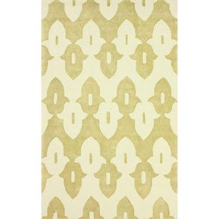 nuLOOM Hand hooked Gold/ Off white Wool blend Area Rug (5 x 8