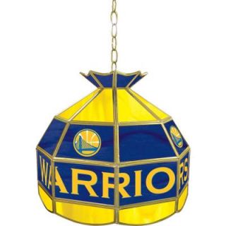 Trademark Global Golden State Warriors NBA 16 in. Nickel Hanging Tiffany Style Lamp NBA1600 GSW