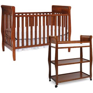 Graco Sarah Classic 4 in 1 Convertible Fixed Side Crib and Changing Table, Cinnamon with Bonus Mattress