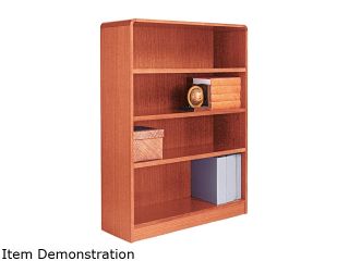 Alera ALEBCR44836MO Radius Corner Wood Veneer Bookcase, 4 Shelf, 35 3/8 x 11 3/4 x 48, Medium Oak