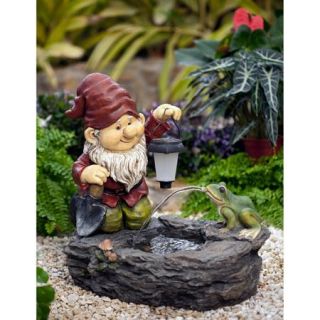 Gnome Fountain with Solar Light