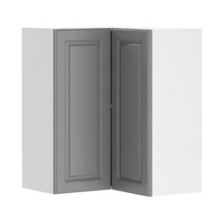 Fabritec 24x30x24 in. Buckingham Corner Wall Cabinet in White Melamine and Door in Gray WC242430.W.BUCKI