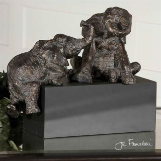 Uttermost Playful Pachyderms Figurines in Antique Bronze   19473