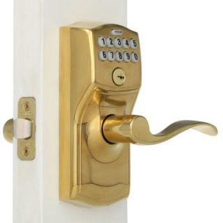 Schlage Camelot Bright Brass Accent Keypad Lever FE595 CAM 505 ACC