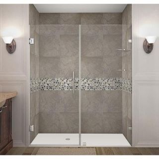 Aston Nautis GS 65 in. x 72 in. Completely Frameless Hinged Shower Door with Glass Shelves in Chrome SDR990 CH 65 10