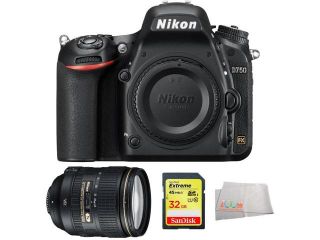 Nikon D750 FX format Digital SLR Camera Body (1543) + Nikon 24 120mm f/4G ED VR AF S NIKKOR Lens + SanDisk Extreme 32 GB SDHC Flash Memory Card + Microfiber Cleaning Cloth