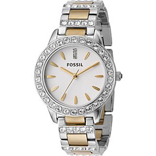 Fossil Ladies 3 Hand Stainless Steel Dual Toned Glitz Watch