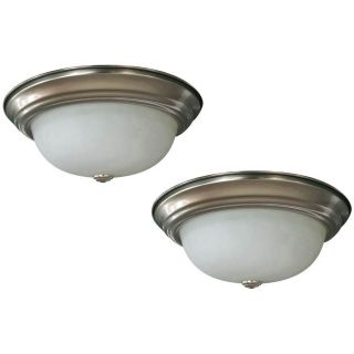 Project Source 2 Pack 13 in W Brushed Nickel LED Ceiling Flush Mount Light