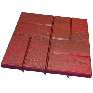 Emsco 16 in. x 16 in. Plastic Deep Red Brick Pattern Resin Patio Pavers (12 Pack) 2155HD