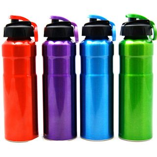 Assorted Aluminum Water Bottles   Solid Color, 4 Pack