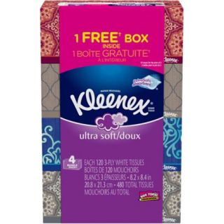 Kleenex Ultra Soft & Strong Facial Tissues 4 129 ct Boxes