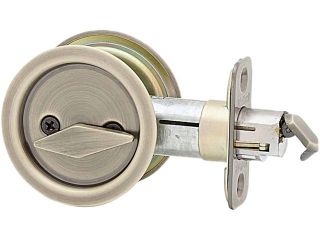 Kwikset 335 5 ROUND POCK Round Pocket Door Lock Privacy Round Carded