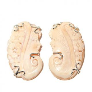 AMEDEO 35mm Cornelian Lady Silhouette Cameo Sterling Silver Earrings   7447077
