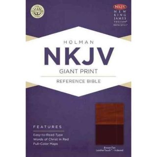 Holy Bible New King James Version Giant Print Reference Bible, Brown/Tan, LeatherTouch