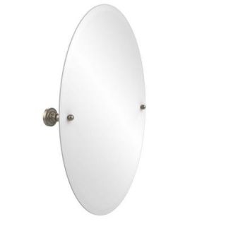 Allied Brass Dottingham Collection 21 in. x 29 in. Frameless Oval Single Tilt Mirror with Beveled Edge in Antique Pewter DT 91 PEW
