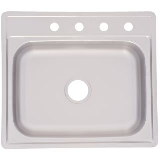 Kindred 22 in x 25 in Satin Deck and Bowl Single Basin Stainless Steel Drop In Kitchen Sink