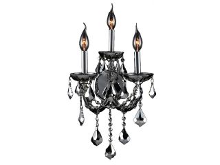 Lyre Collection 3 light Chrome Finish and Chrome Crystal Candle Wall Sconce Light