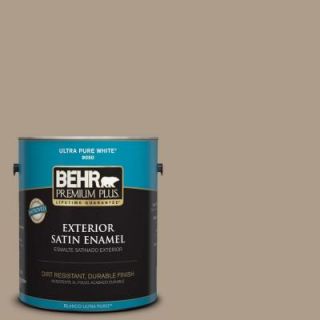 BEHR Premium Plus 1 gal. #BNC 14 Over the Taupe Satin Enamel Exterior Paint 940001