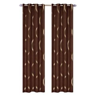 Lavish Home Brown Metallic Grommet Curtain Panel, 84 in. Length (Set of 2) 63 10009 Bro