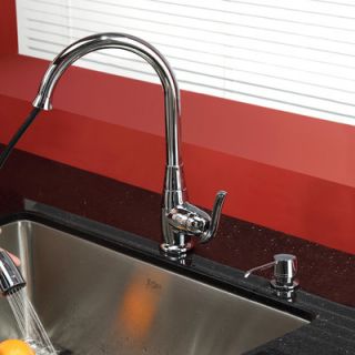 Kraus One Handle Single Hole Kitchen Faucet with Soap Dispenser and