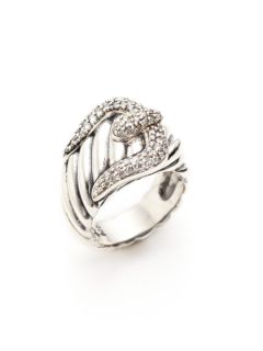 Pave Diamond Buckle Ring by Estate Jewelry