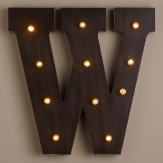 Letter W LED Battery Operated Marquee Light