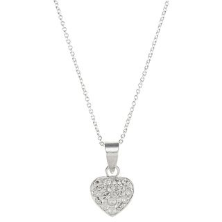 Disney Sterling Silver Clear Crystal Princess Heart Necklace