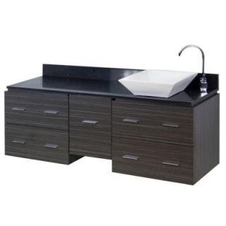 American Imaginations 60 in. W x 18.5 in. D Plywood Melamine Vanity in Dawn Grey with Quartz Vanity Top in Black Galaxy with Basin AI 1466