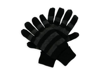 American Rag Mens Striped Knit Gloves greyblack One Size