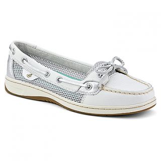 Sperry Angelfish Leather Open Mesh  Women's   White Leather/Silver Open Mesh