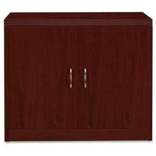 Hon Valido 11500 Series Storage Cabinet With Doors   36" Width X 20" Depth X 29.5" Height   Ribbon Edge   Particleboard   Laminate, Mahogany (115291AFNN)