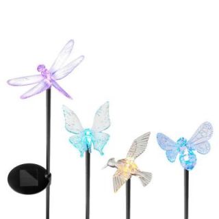 Yards & Beyond Solar Powered LED Assorted Acrylic Insect Garden Stake Set (4 Pack) APA001a/002a/003/004a V1A AA 4