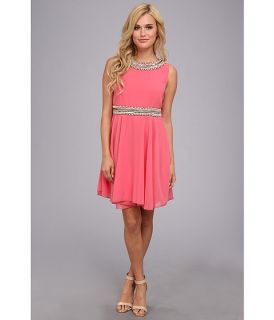 romeo juliet couture woven w neck and waist trim sunkist coral
