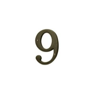 Baldwin 90679 Address Numbers House Number Home Accents 9 ;Satin Brass and Black