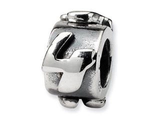 Sterling Silver Reflections Number 4 Message Bead